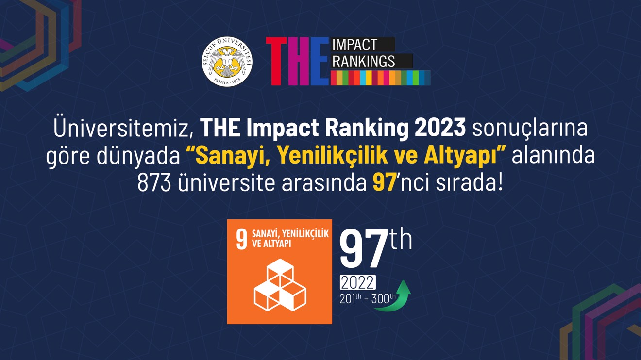 Selçuk Üniversitesi, yükselişini THE Impact Ranking 2023’te de sürdürdü